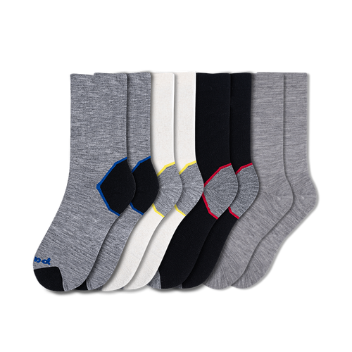 4 Pack - Men's Light-Weight Crew Pacas Socks