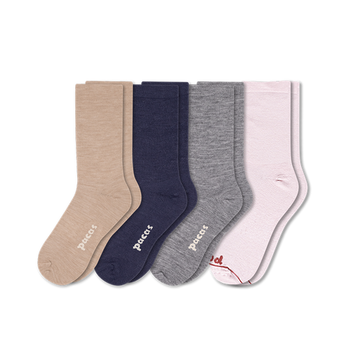 4 Pack - Women's Light-Weight Crew Pacas Socks