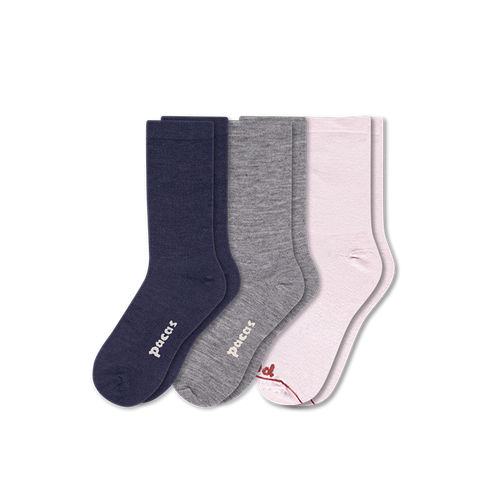 3 Pack - Women's Light-Weight Crew Pacas Socks