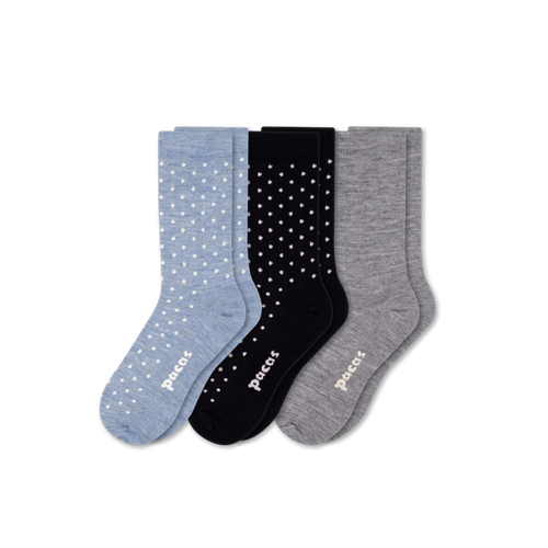 3 Pack - Women's Light-Weight Crew Pacas Socks