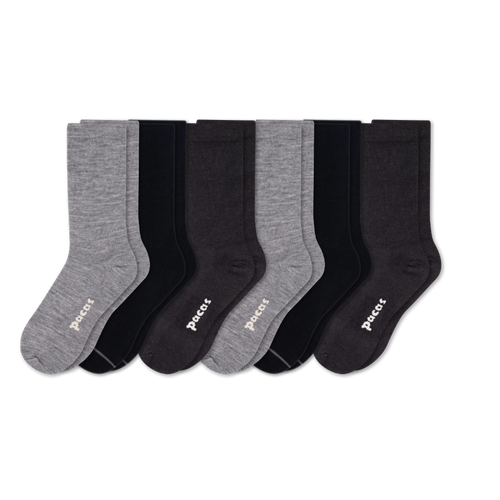 6 Pack - Women's Light-Weight Crew Pacas Socks