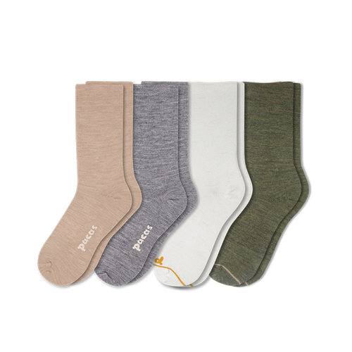 4 Pack - Women's Light-Weight Crew Pacas Socks