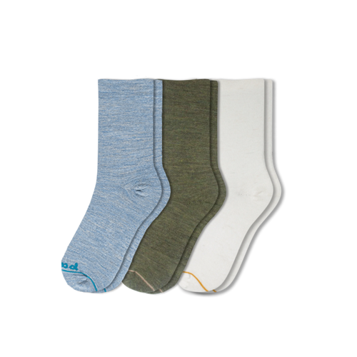 3 Pack - Women's Light-Weight Crew Pacas Socks