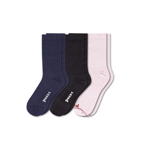 3 Pack - Women's Light-Weight Crew Pacas Socks