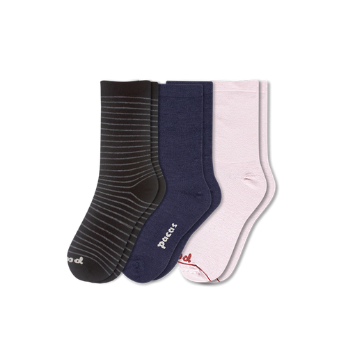 3 Pack - Women's Light-Weight Crew Pacas Socks