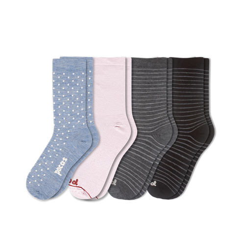 4 Pack - Women's Light-Weight Crew Pacas Socks