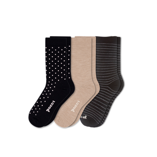 3 Pack - Women's Light-Weight Crew Pacas Socks